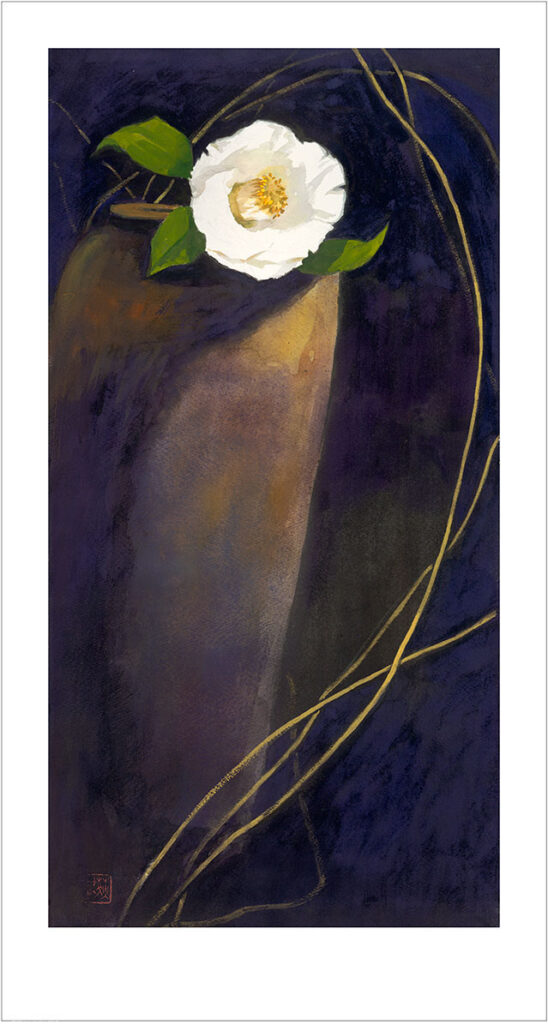 王荻地「白椿と花瓶」（No.WJ00003）
