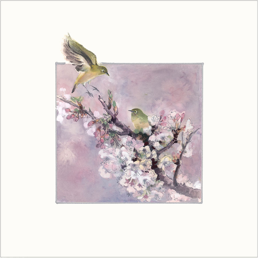 王荻地「メジロと桜」（No.WJ00006）