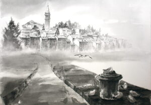 21、港町ロヴィニ_39×53